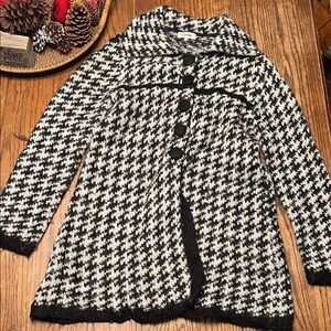 Carducci vintage  Wool/Mohair Blend Black and White Houndstooth Coat
